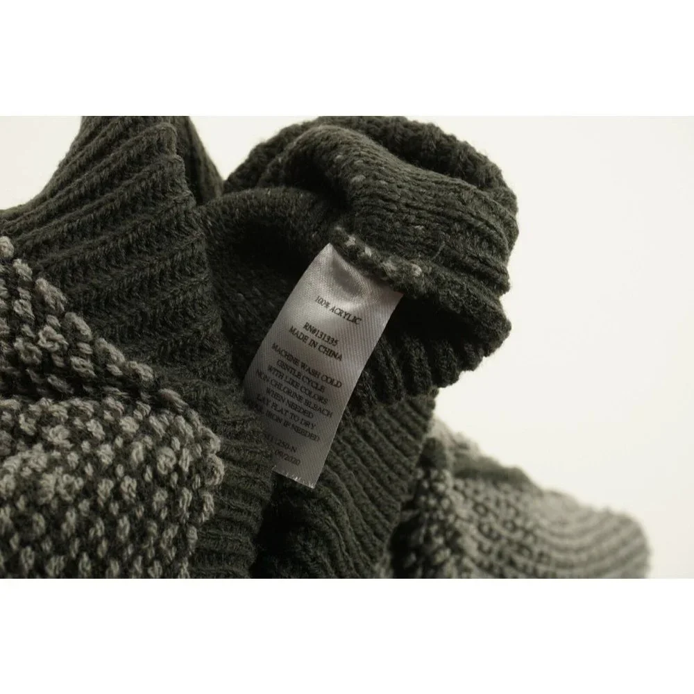 New Socialite Women's Medium Gray Loop Knit V-Neck Crop Slouchy Pullover Sweater